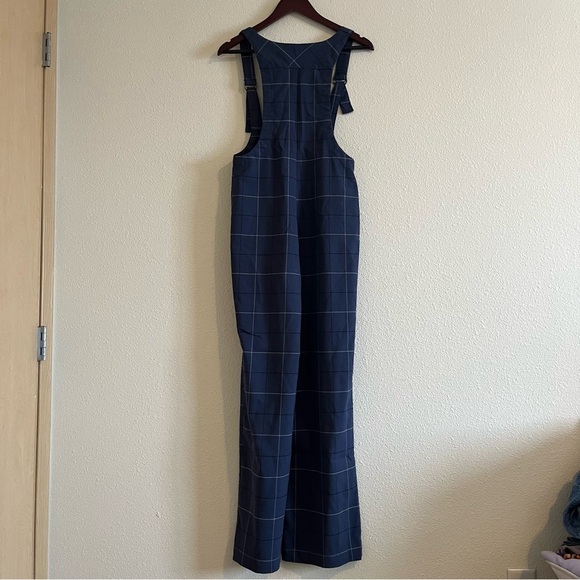 Urban Outfitters Patch Blue Checkered Wide Leg Buckle Strap Jumpsuit Size S - Picture 12 of 12